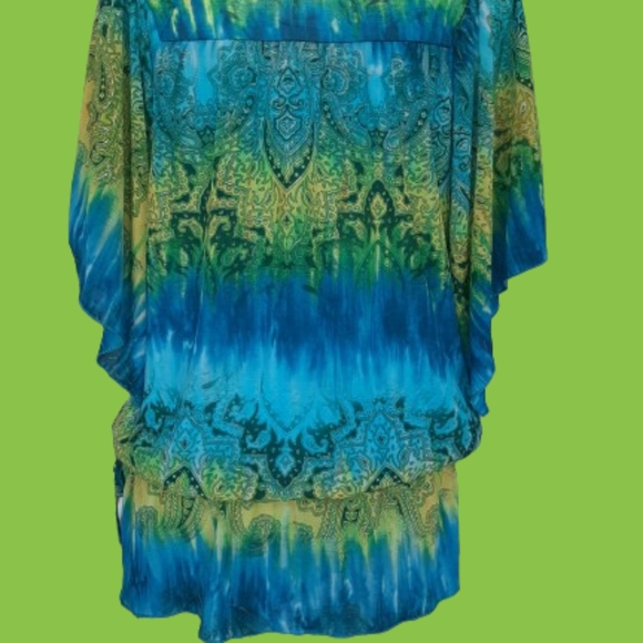 INC 💚  Gorgeous and colorful bohemian blouse for women - Size:  M - Picture 2 of 11